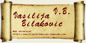 Vasilija Bilaković vizit kartica